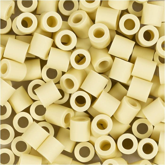 NABBI BioBeads, stl. 5x5 mm, Hålstl. 2.5 mm, medium, ljusgul, 1000 st./ 1 förp.