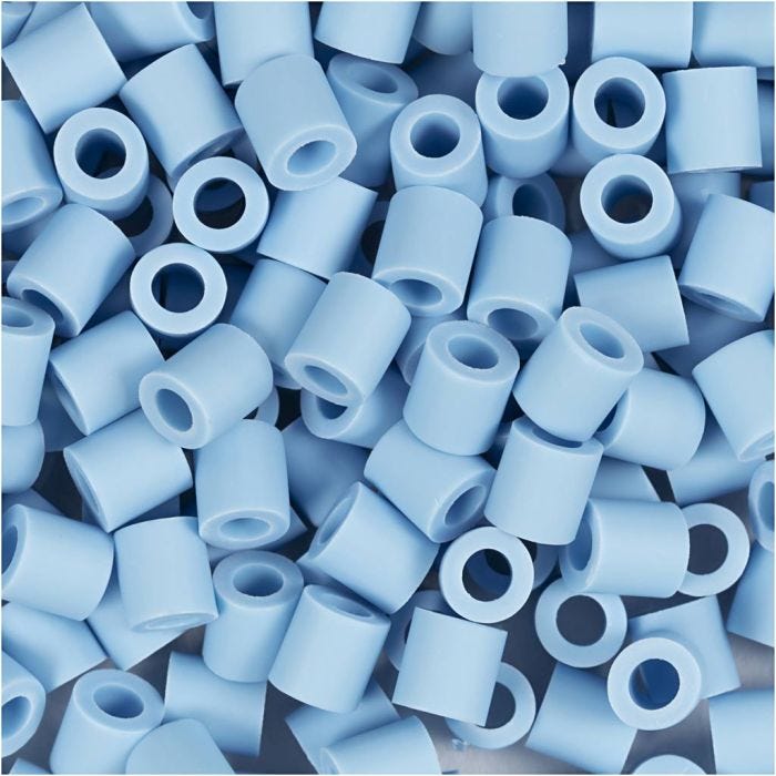 NABBI BioBeads, stl. 5x5 mm, Hålstl. 2.5 mm, medium, ljusblå, 1000 st./ 1 förp.