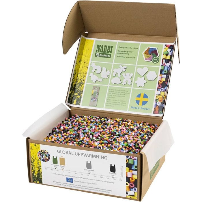 NABBI BioBeads, stl. 5x5 mm, medium, standardfärger, 55000 st./ 1 förp.