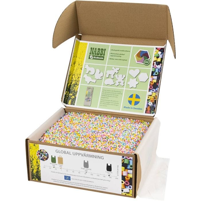 NABBI BioBeads, stl. 5x5 cm, medium, pastellfärger, 55000 st./ 1 förp.