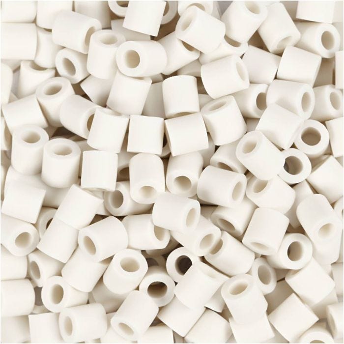NABBI BioBeads, stl. 5x5 mm, Hålstl. 2.5 mm, medium, vit, 1000 st./ 1 förp.