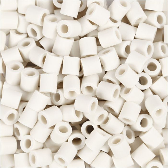NABBI BioBeads, stl. 5x5 mm, Hålstl. 2.5 mm, medium, vit, 3000 st./ 1 förp.