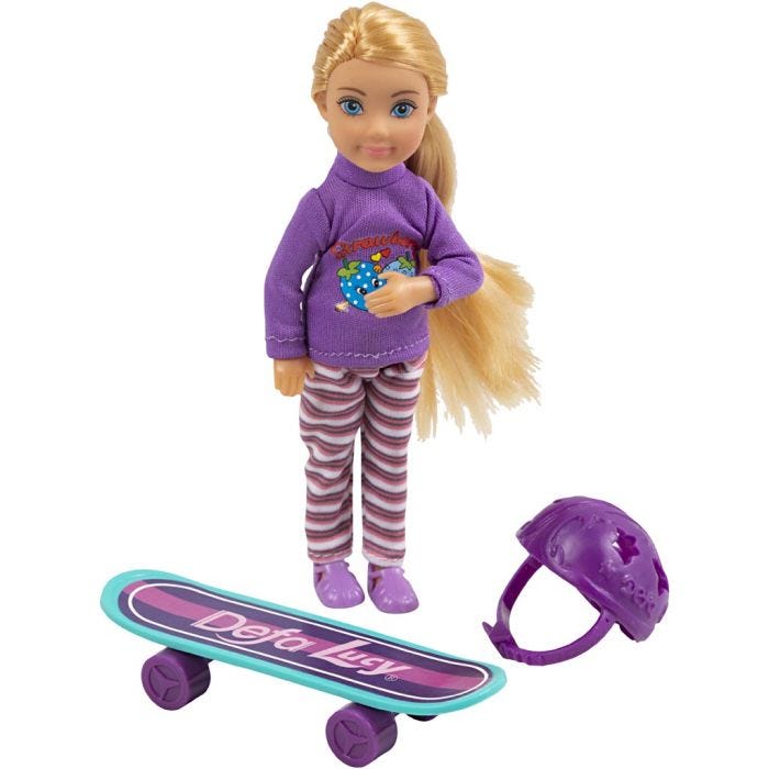 Sarah docka med skateboard, L: 14 cm, 3 delar/ 1 förp.
