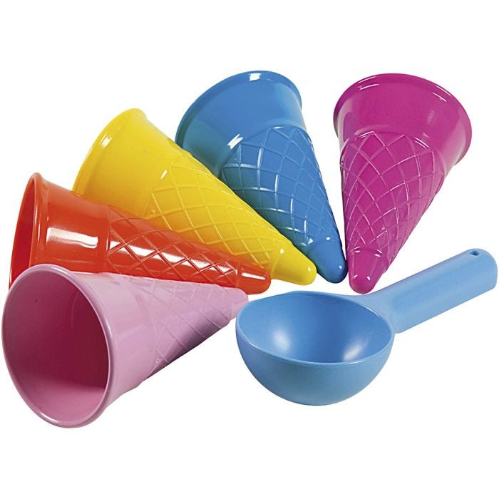 Glasstrutformar och Glassked., 6 delar/ 1 set