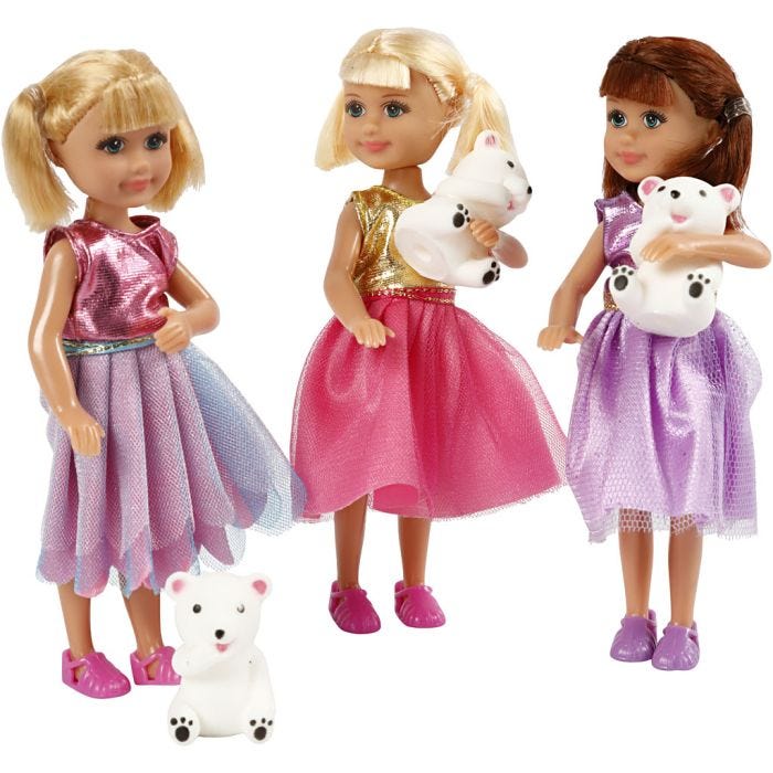 Sally-dockor, H: 13 cm, 3 st./ 1 förp.