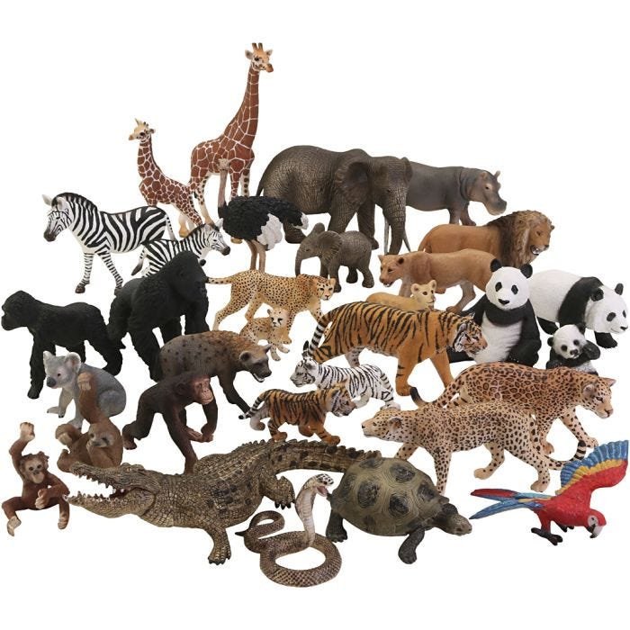 Schleich vilda djur, stl. 3-18 cm, 32 st./ 1 set