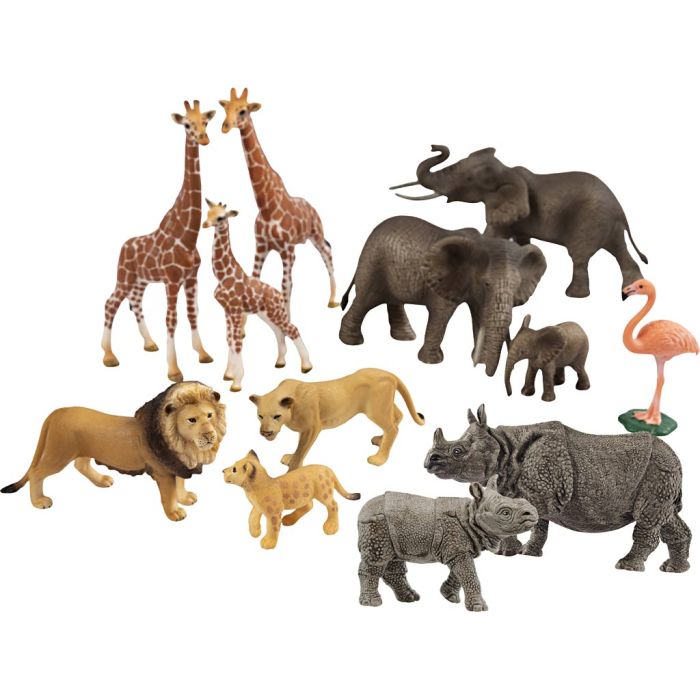 Schleich Vilda djur, Afrikansk savann, olika djur, 12 st./ 1 set