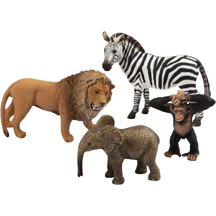Schleich Vilda djur, stl. 19x24,5x8,2 cm, 1 st.