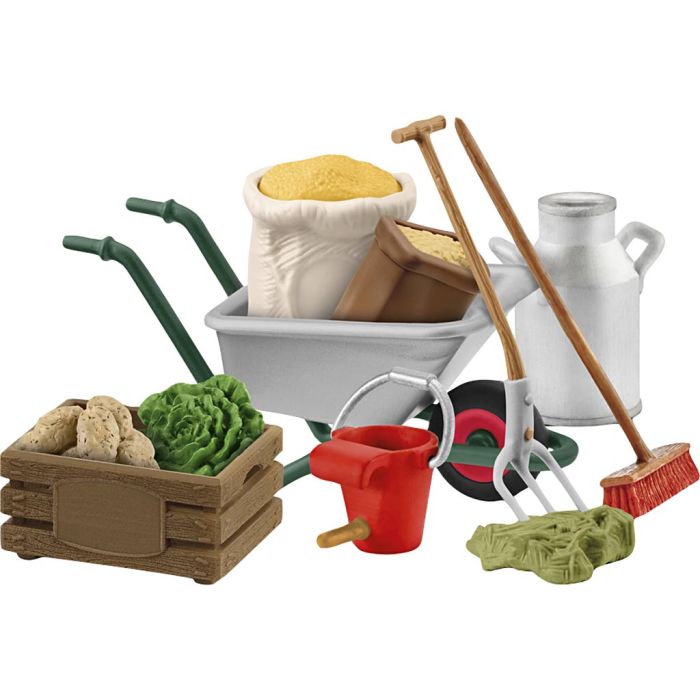 Schleich Bondgårdsdjur, Tillbehör för stallskötsel, 11 delar/ 1 förp.