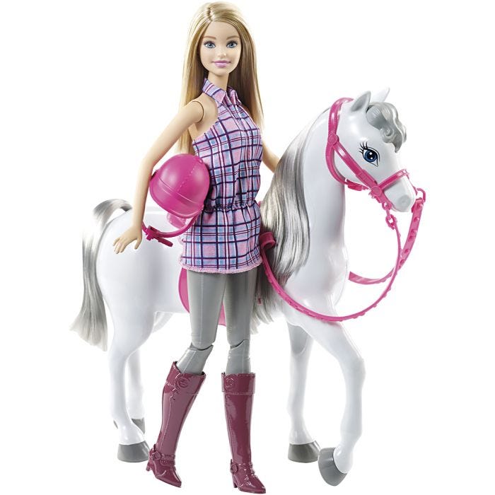 Barbie-Häst m. Ryttare, 2 st./ 1 set