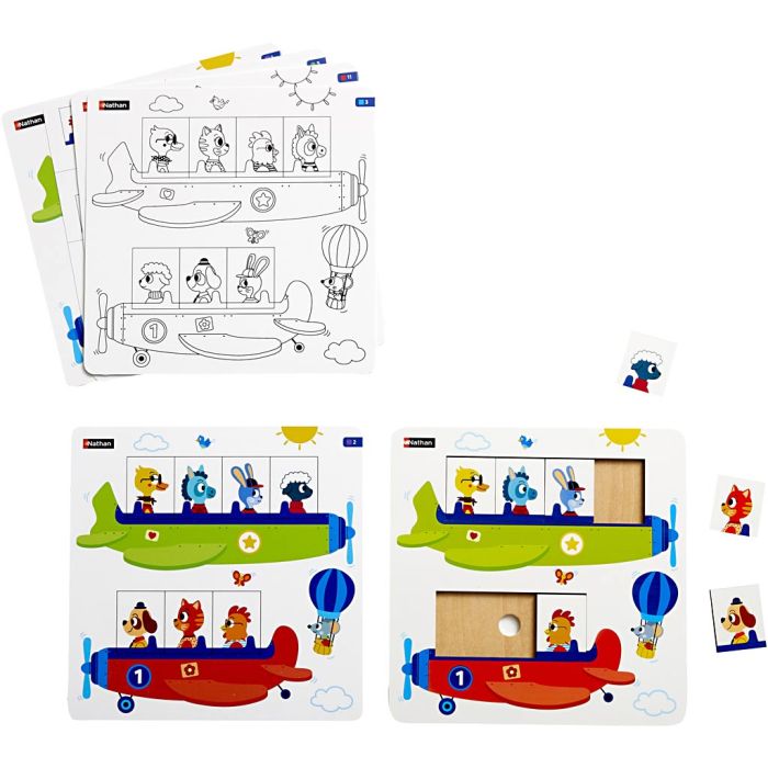 Nathan inlärningsspel, Flygplan, stl. 21x21 cm, 1 förp.