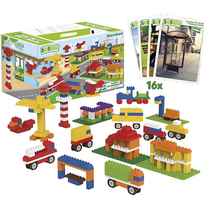 BIOBUDDI Byggklossar, Stad, 240 st./ 1 set