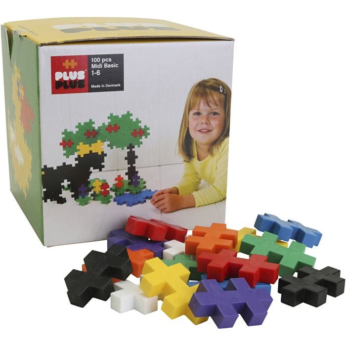 Plus Plus Big, stl. 5x3 cm, 100 st./ 1 förp.