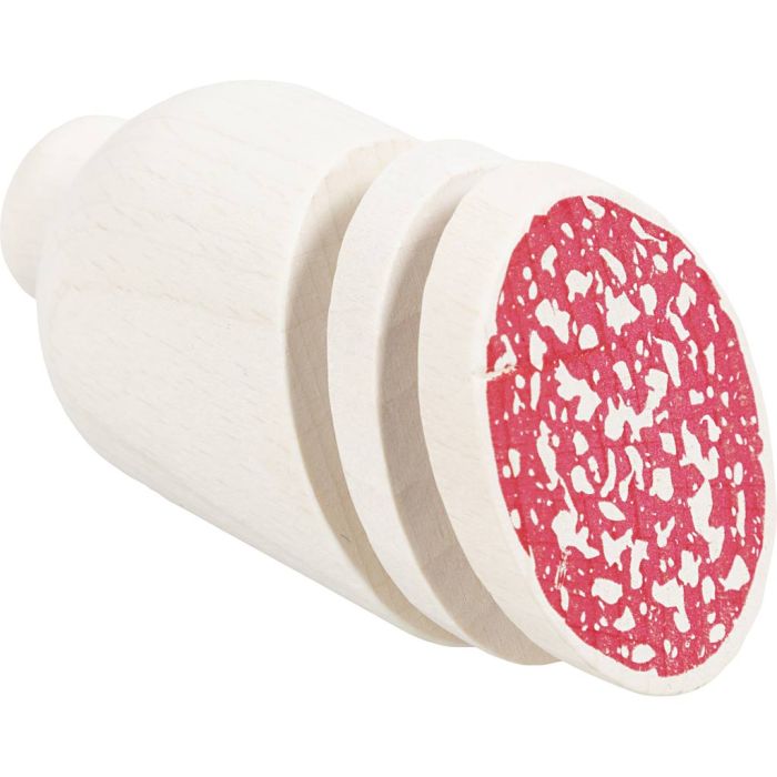 Leksaksmat av trä, L: 8 cm, Dia. 4 cm, 1 förp.