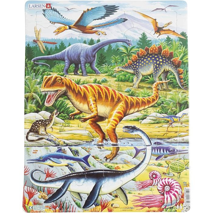 Pussel, Dinosaurie, stl. 28,5x36,5 cm, 35 brickor, 1 st.
