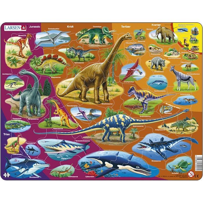 Pussel, naturhistoria, stl. 28,5x36,5 cm, 85 brickor, 1 st.