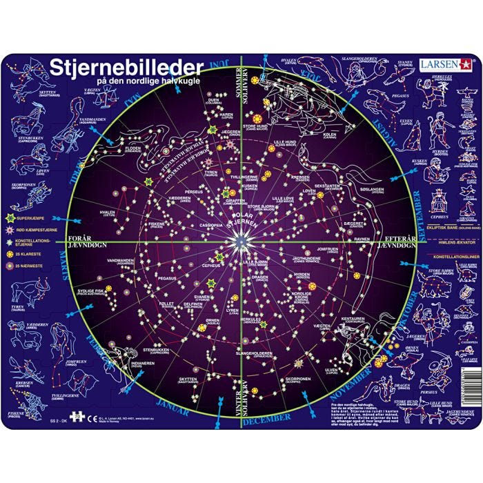 Pussel, Konstellationer, stl. 28,5x36,5, 70 brickor, 1 st.