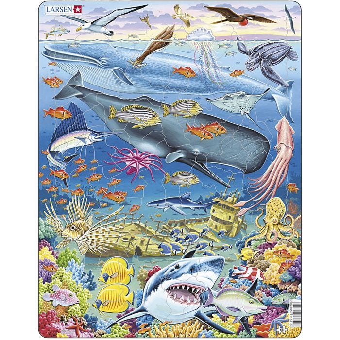 Pussel, Stilla havet, stl. 28,5x36,5 cm, 66 brickor, 1 st.