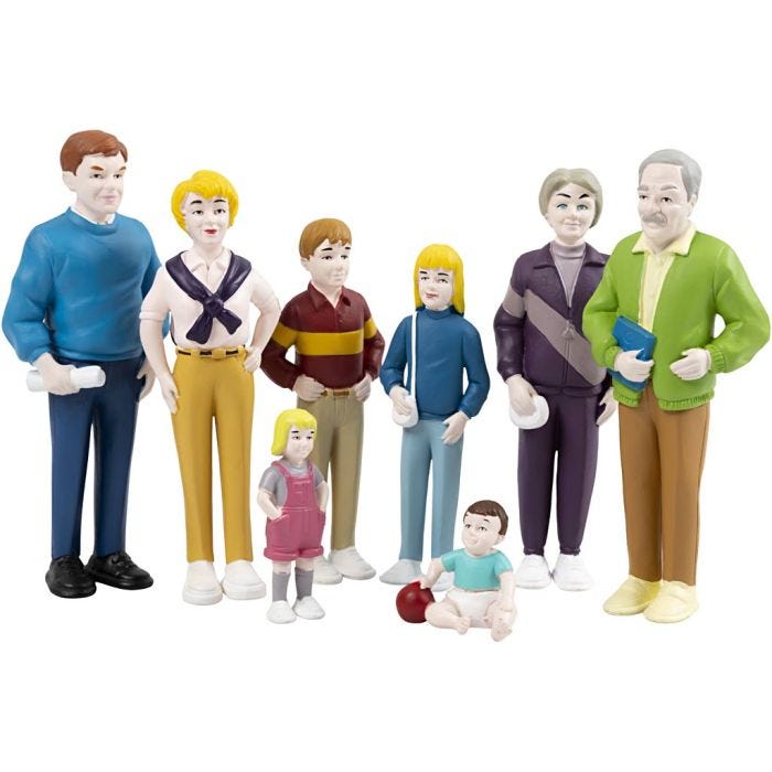 Familj, europeiskt, H: -12 cm, 8 st./ 1 förp.