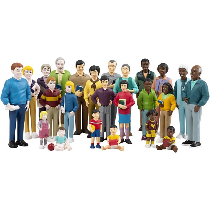 Familj, asiatiskt, afrikanskt, europeiskt, H: -12 cm, 24 st./ 1 förp.