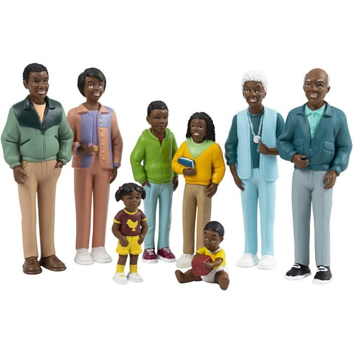 Familj, afrikanskt, H: -12 cm, 8 st./ 1 förp.