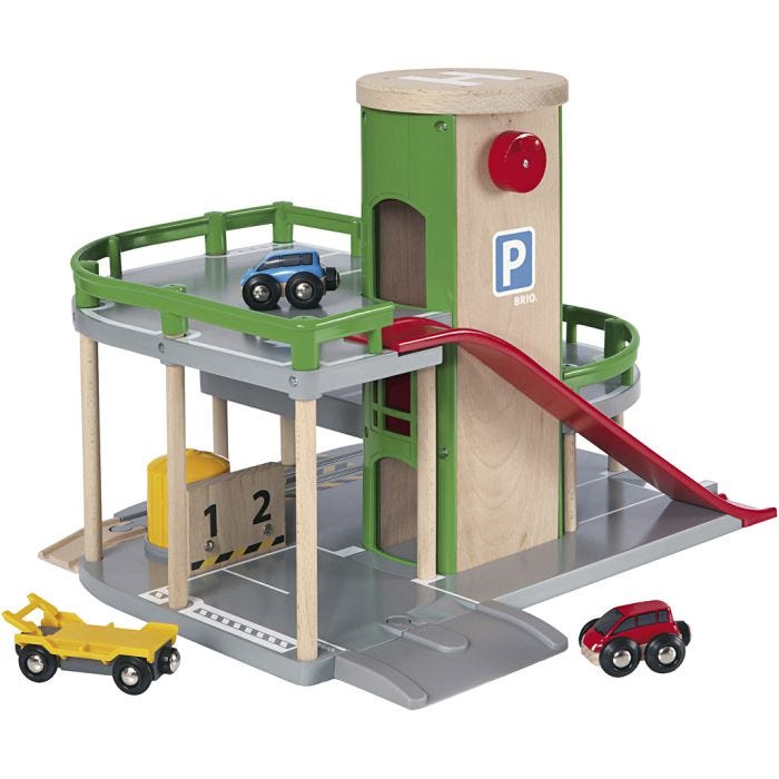 BRIO Rail & Road Parkeringshus, stl. 18,5x39x34,3 cm, 1 set