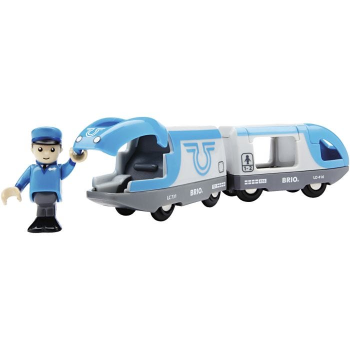 BRIO batteridrivet passagerartåg, stl. 5x4x21 cm, 2 st./ 1 set