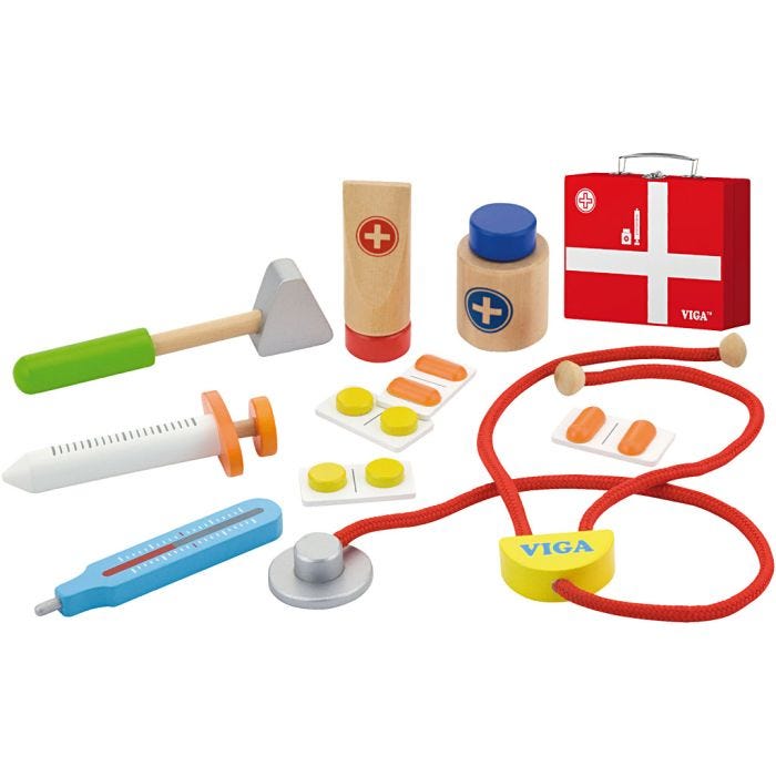 VIGA doktorsset i trä, 11 delar/ 1 set