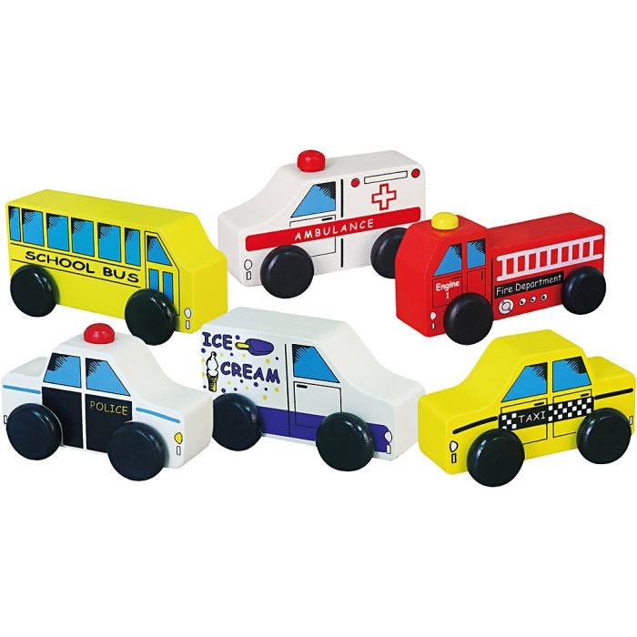 VIGA minibilar, tjänstefordon, stl. 7-9 cm, 6 delar/ 1 set