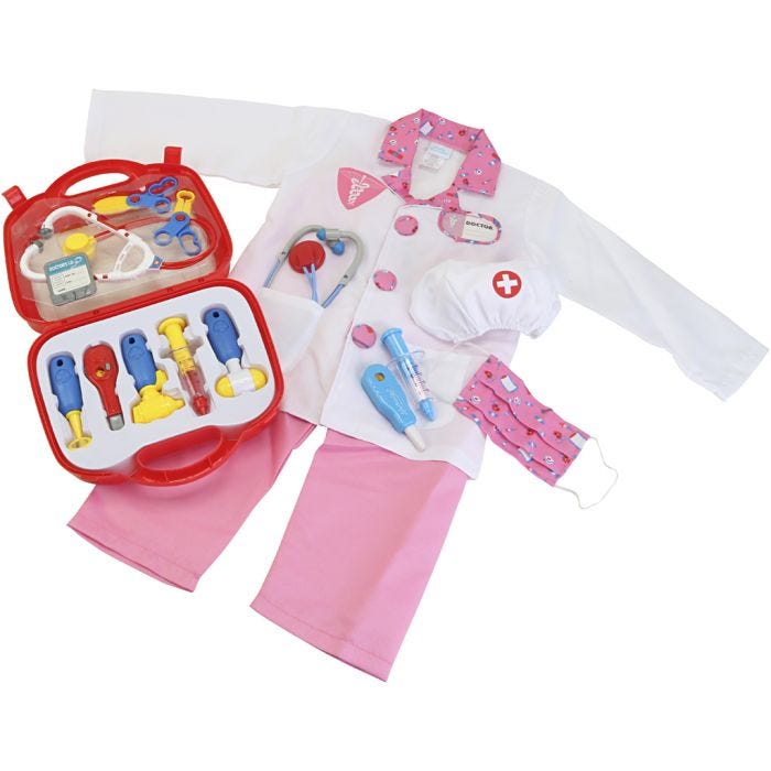 Utklädning till doktor, rosa, 1 set
