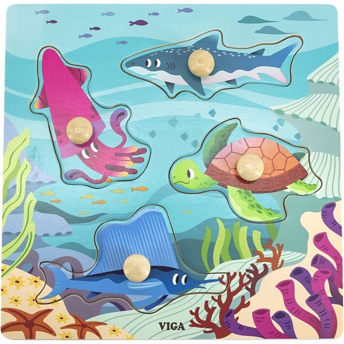 VIGA Pussel med Knoppar, H: 26 mm, L: 22 cm, B: 22 cm, 1 st.