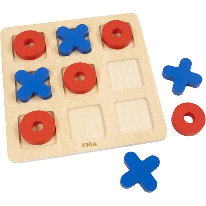 VIGA Tic Tac Toe, H: 0,9 cm, L: 22, B: 22 cm, 1 st.