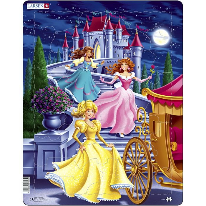 Pussel, prinsessor , stl. 28,5x36,5 cm, 35 brickor, 1 st.