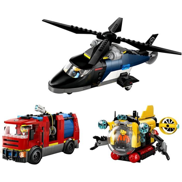 LEGO® City Remix brandbil, helikopter och ubåt, 874 delar/ 1 förp.