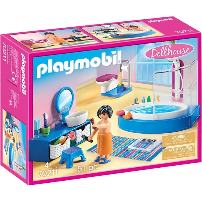 Playmobil dockskåpsmöbler till badrummet, 51 delar/ 1 förp.