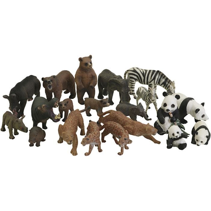 Vilda djur, stl. 4,5-13,5 cm, 20 st./ 1 set