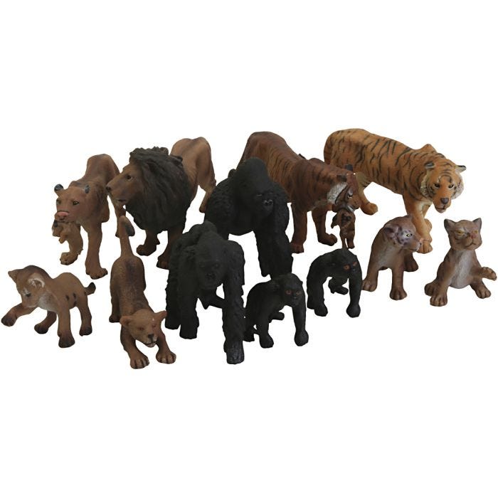 Vilda djur, stl. 5-14 cm, 12 st./ 1 set