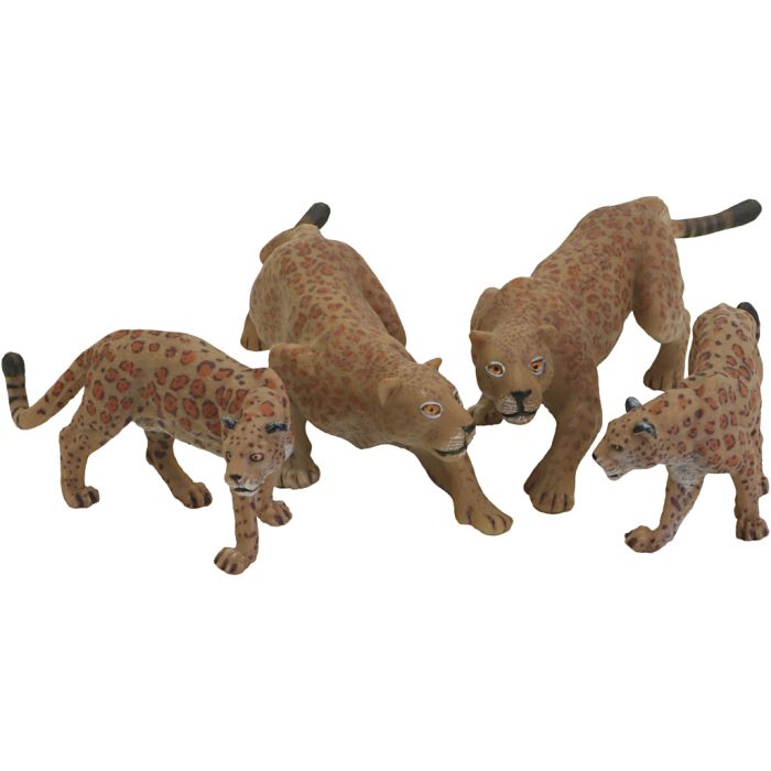 Leopardfamilj, H: 3,5-5 cm, L: 10-12 cm, 4 st./ 1 set