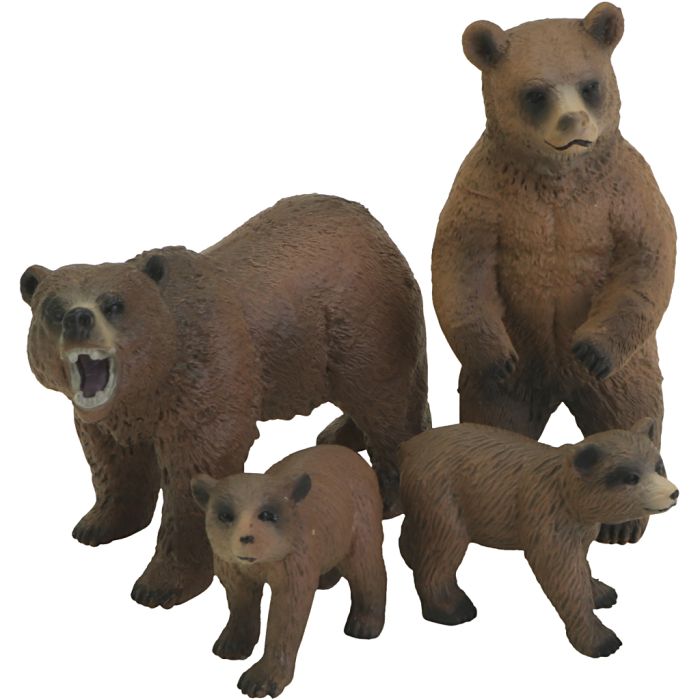 Björnfamilj, H: 3-10 cm, L: 5-9 cm, 4 st./ 1 set