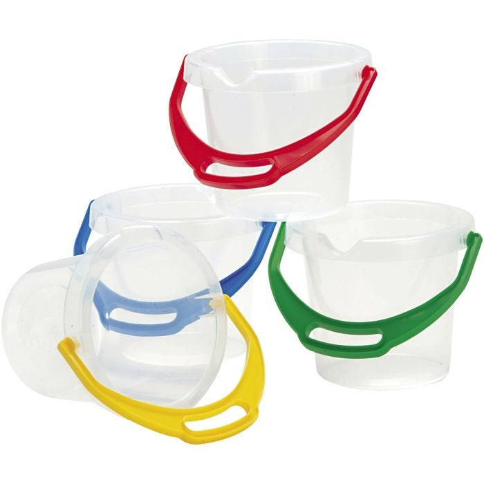 Transparenta hinkar, stl. 14 cm, 1.25 l, 12 st./ 1 förp.