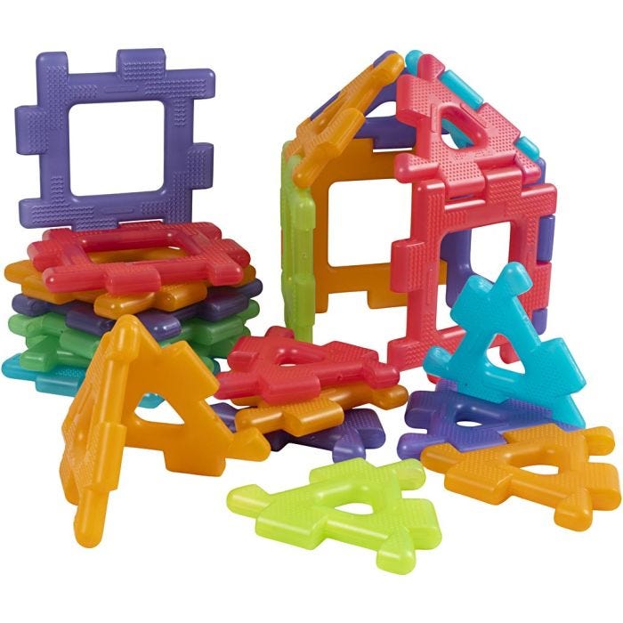 Gigant Polydron-Set, stl. 21x21, 17x17 cm, 60delar/ 1 set