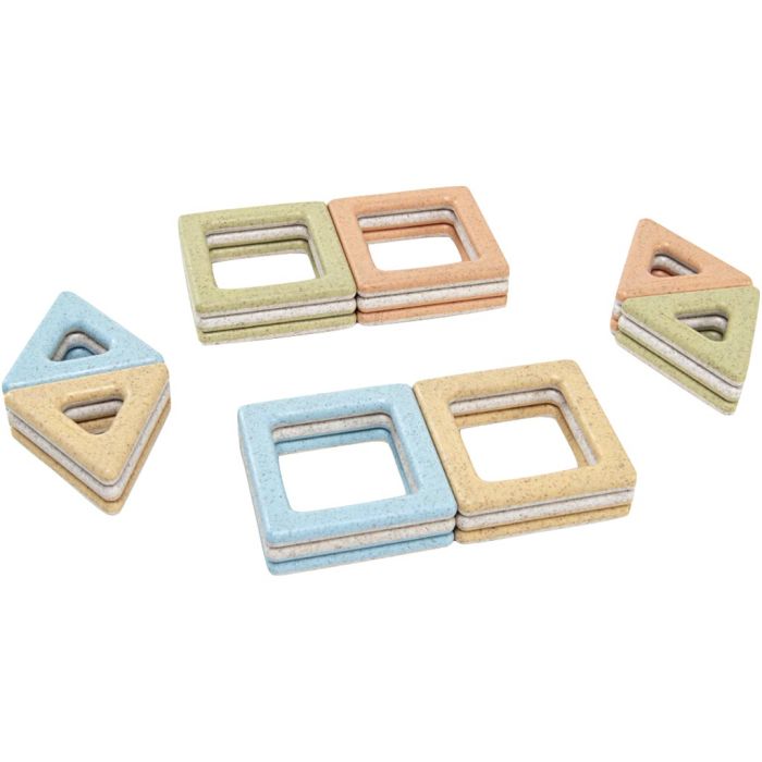 Polydron Eco Magnetisk, dova färger, 24 delar/ 1 set