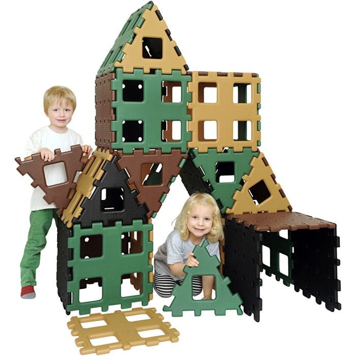 POLYDRON Gigantklossar XL, stl. 36-40 cm, natur, 36delar/ 1 set