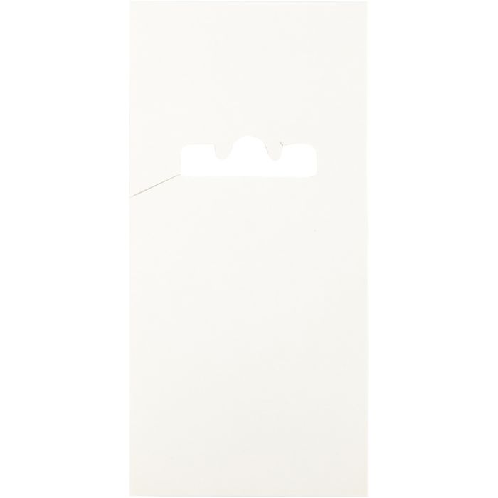Kort för dubbla krokar, L: 123 mm, B: 58 mm, vit, 200 st./ 1 förp.
