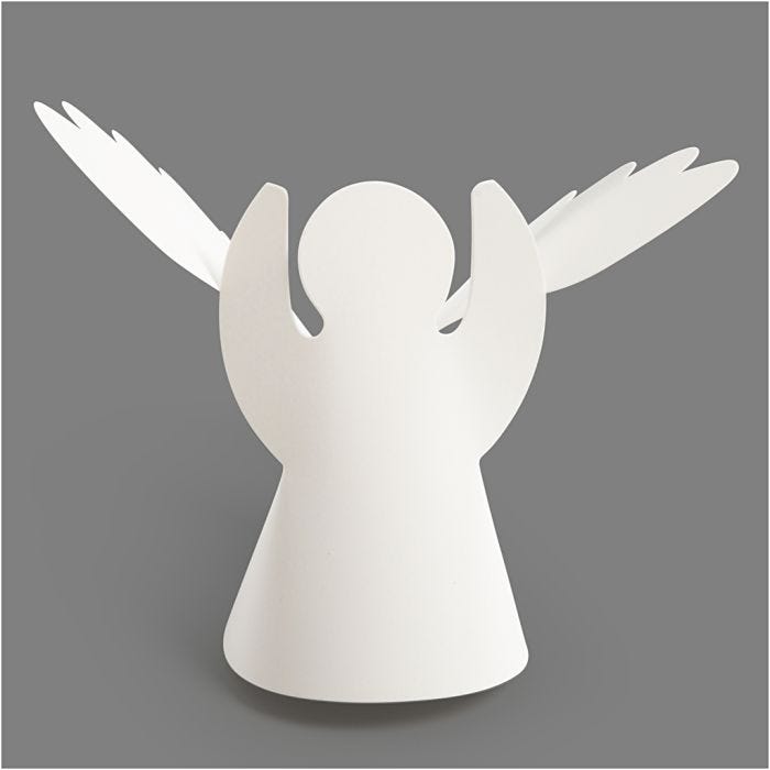 Änglar, H: 10,5 cm, Dia. 7 cm, 230 g, vit, 25 st./ 1 förp.