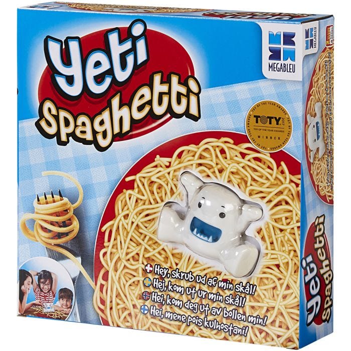 Yeti Spaghetti, DK, NO, SE, FI, 1 st.