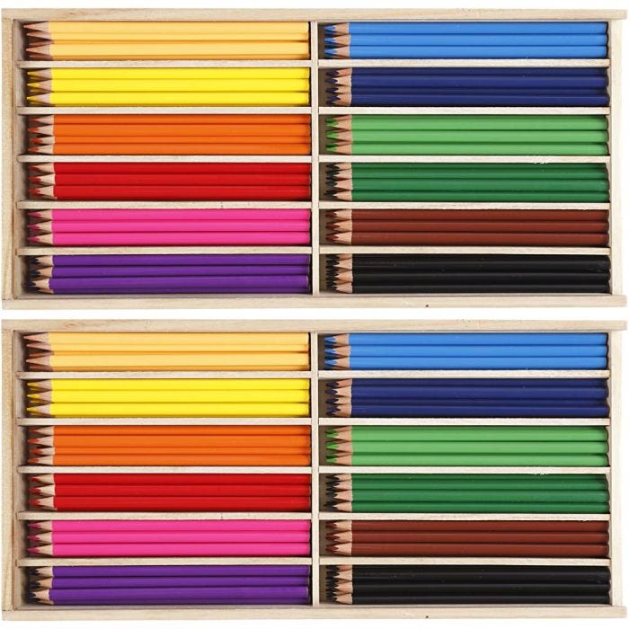 Färgpennor, kärna 3 mm, mixade färger, 2x144 st./ 1 förp.
