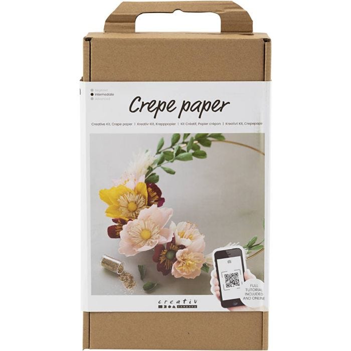 DIY Kit Kräppapper, Krans, Stretchbarhet: 180%, 1 förp.
