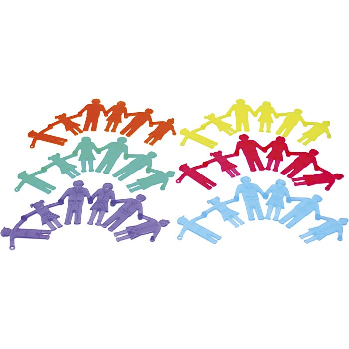 Känsel familjfigurer, stl. 10 cm, 36 st./ 1 set