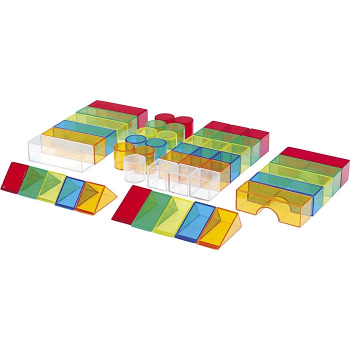 Transparenta klossar, Lämpliga för ljusbord, 50 delar/ 1 förp.